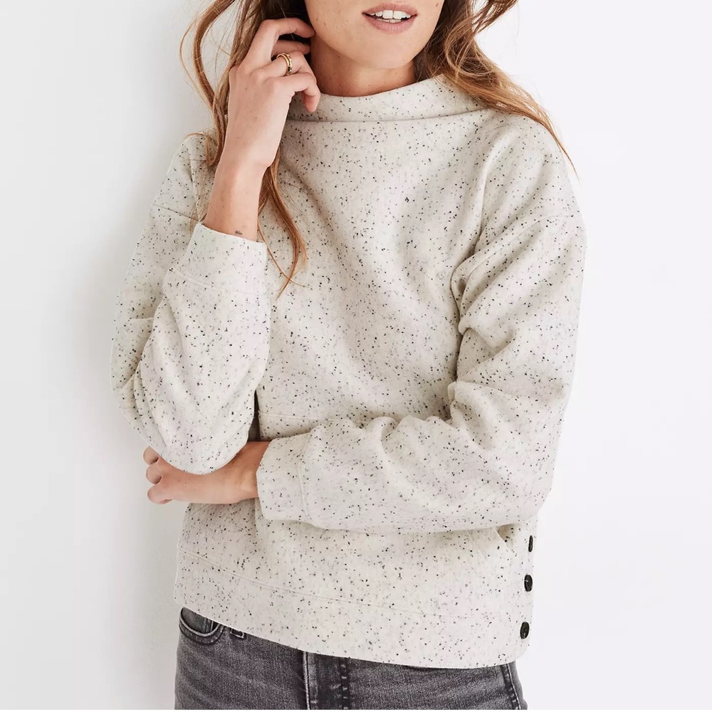 Madewell Donegal Mockneck Side-Button Sweater